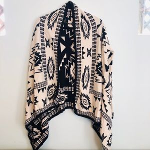 Divided Aztec Print Long Sleeve Knit Cardigan